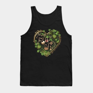 Locks of Love - Vintage Keys in a Celtic Floral Heart Tank Top